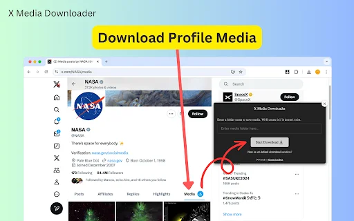 X Media Downloader ডাউনলোড করুন – Twitter ভিডিও ও ছবি সেভ করুন - Screenshot 1