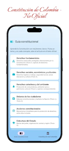 Constitución de Colombia ডাউনলোড করুন – কলম্বিয়ার সংবিধান ও আইন - Screenshot 1