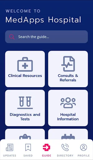 Med App ডাউনলোড করুন – আধুনিক হাসপাতালের হ্যান্ডবুক ও স্বাস্থ্যসেবা - Screenshot 1