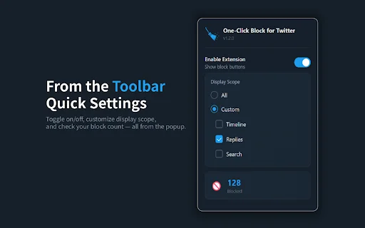 One-Click Block for Twitter ডাউনলোড করুন – স্প্যাম মুক্ত এক্স অভিজ্ঞতার জন্য - Screenshot 2