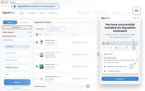 SignalHire ডাউনলোড করুন – LinkedIn থেকে ইমেইল ও ফোন নম্বর খুঁজে পান - Screenshot 5