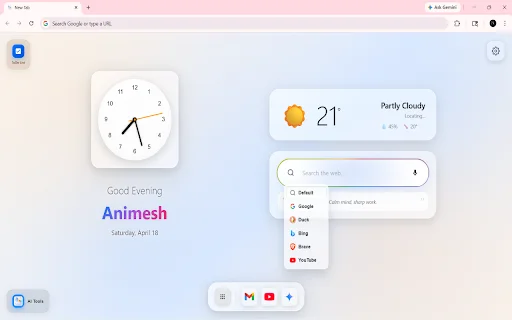 GNT: Glass New Tab ডাউনলোড করুন – iOS স্টাইল ড্যাশবোর্ড - Screenshot 5