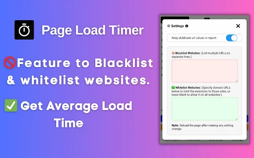 Page Load Timer ডাউনলোড করুন – ব্রাউজারে সাইটের গতি দেখুন - Screenshot 1
