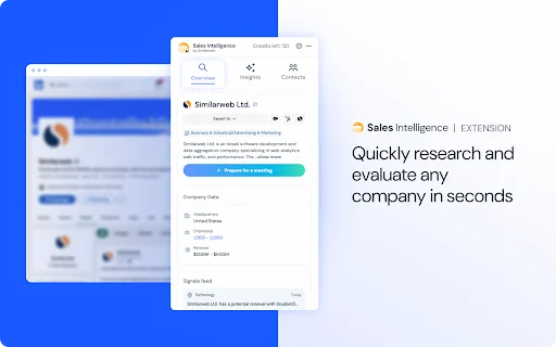 Similarweb Sales Extension ডাউনলোড করুন – সেরা সেলস লিড ফাইন্ডার - Screenshot 1