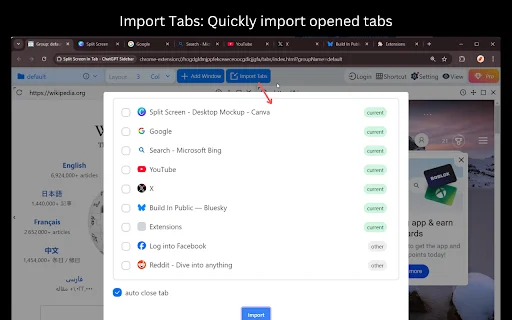 Split Screen in Tab ডাউনলোড করুন – TradingView মাল্টিটাস্কিং টুল - Screenshot 1