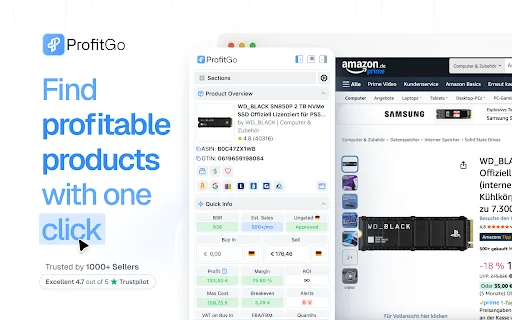 ProfitGo ডাউনলোড করুন – Amazon Online Arbitrage এর জন্য সেরা টুল - Screenshot 1