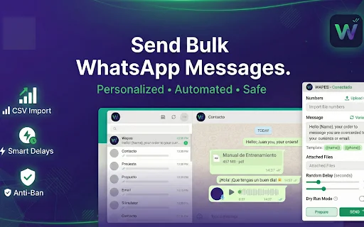 Wapes – WhatsApp CRM ও বাল্ক মেসেজিং টুল ডাউনলোড করুন - Screenshot 1