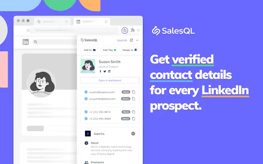 SalesQL ডাউনলোড করুন – LinkedIn থেকে ইমেইল ও ফোন নম্বর খুঁজুন - Screenshot 1