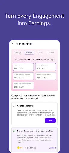 CURD: Socialmedia. Marketplace ডাউনলোড করুন – রেফারেল অ্যাপ - Screenshot 5