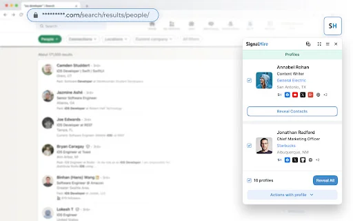 SignalHire ডাউনলোড করুন – LinkedIn থেকে ইমেইল ও ফোন নম্বর খুঁজে পান - Screenshot 2