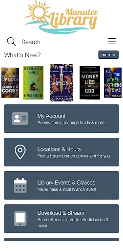 Manatee County Public Library অ্যাপ ডাউনলোড করুন – লাইব্রেরি সেবা এখন হাতের মুঠোয় - Screenshot 1