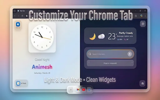 GNT: Glass New Tab ডাউনলোড করুন – iOS স্টাইল ড্যাশবোর্ড - Screenshot 1