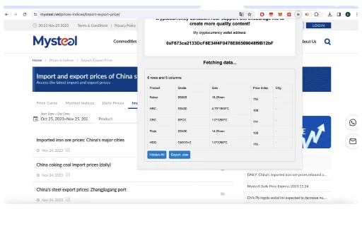 Table2Excel ডাউনলোড করুন – ওয়েব টেবিল থেকে এক্সেল কনভার্টার - Screenshot 2