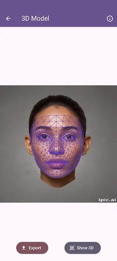 3D Face Model Maker ডাউনলোড করুন – আপনার মুখ থেকে ৩ডি মেশ তৈরি করুন - Screenshot 1