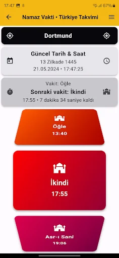 Türkiye Takvimi ডাউনলোড করুন – নামাজের সময় ও কিবলা নির্ণয় - Screenshot 2