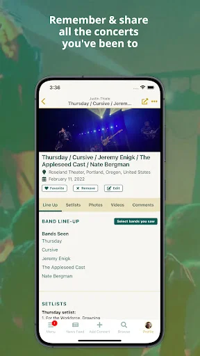 Concert Archives ডাউনলোড করুন – কনসার্ট ট্র্যাকিং ও ডায়েরি অ্যাপ - Screenshot 3