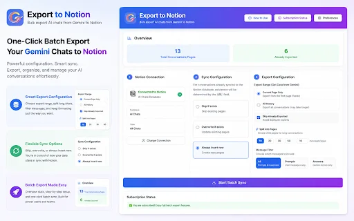 Export Gemini Chats to Notion ডাউনলোড করুন – এক ক্লিকে ব্যাকআপ - Screenshot 4