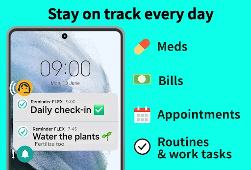 Talking Reminder Alarm FLEX ডাউনলোড করুন – সেরা রিমাইন্ডার অ্যাপ - Screenshot 1