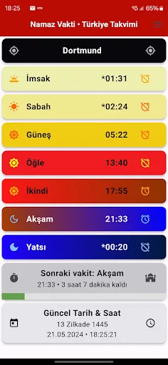 Türkiye Takvimi ডাউনলোড করুন – নামাজের সময় ও কিবলা নির্ণয় - Screenshot 1