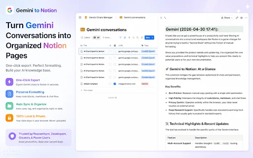 Export Gemini Chats to Notion ডাউনলোড করুন – এক ক্লিকে ব্যাকআপ - Screenshot 3