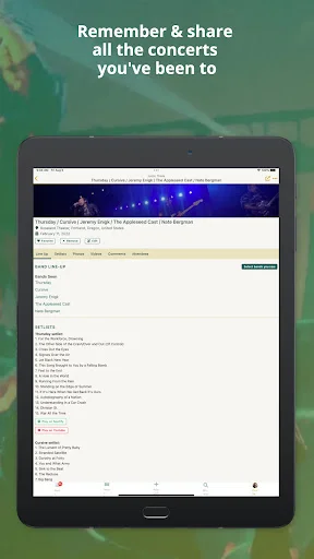 Concert Archives ডাউনলোড করুন – কনসার্ট ট্র্যাকিং ও ডায়েরি অ্যাপ - Screenshot 17