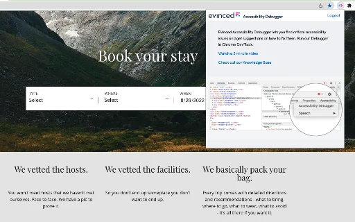 Evinced Dev Debugger ডাউনলোড করুন – সেরা অ্যাক্সেসিবিলিটি টুল - Screenshot 1